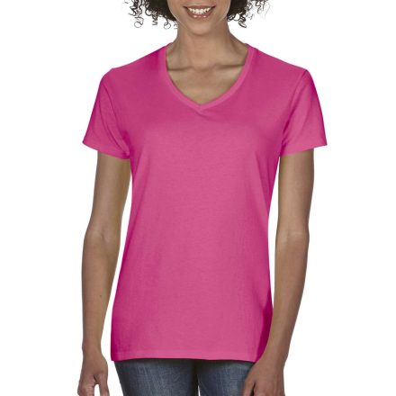 CC3199 V-nyakú Női póló mosott hatású Comfort Colors, Neon Pink-L