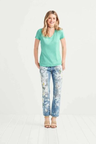 CC3199 V-nyakú Női póló mosott hatású Comfort Colors, Zöld-S