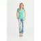 CC3199 V-nyakú Női póló mosott hatású Comfort Colors, Zöld-S