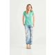 CC3199 V-nyakú Női póló mosott hatású Comfort Colors, Zöld-S