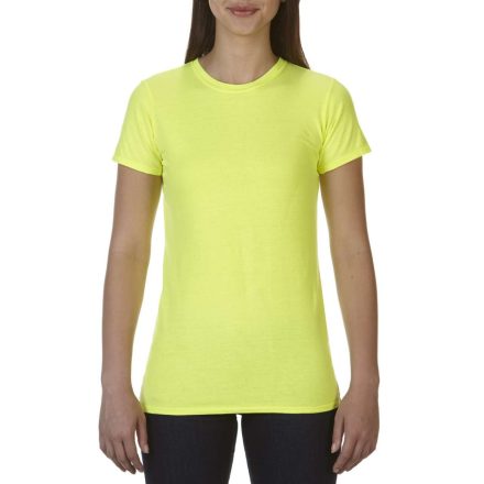 CC4200 mosott hatású kereknyakú Női póló Comfort Colors, Neon Yellow-XL
