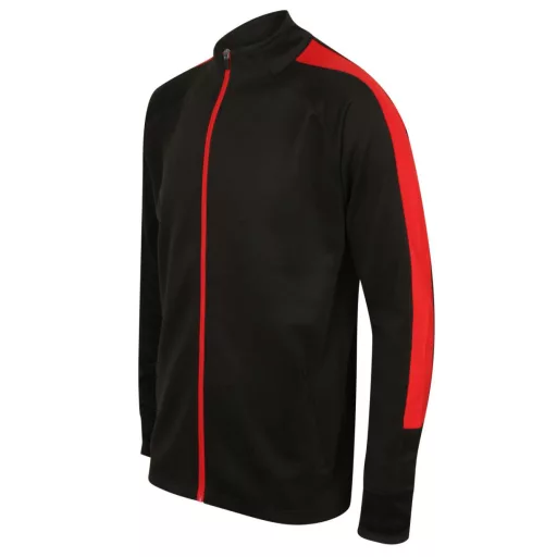 Finden + Hales FHLV871 unisex melegítő felső, Black/Red-2XL