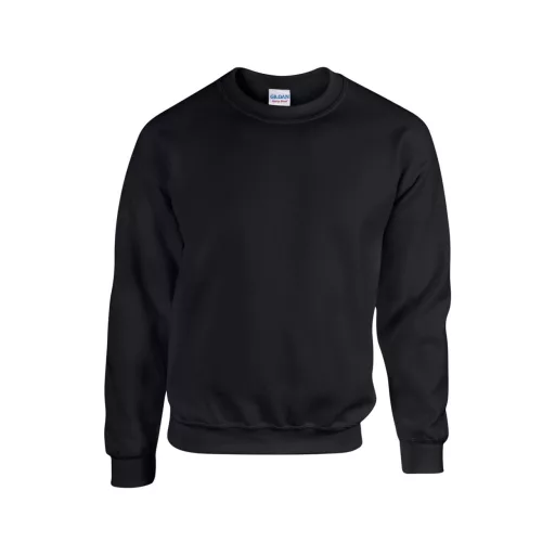 Kereknyakú körkötött pulóver, Gildan GI18000, Black-S