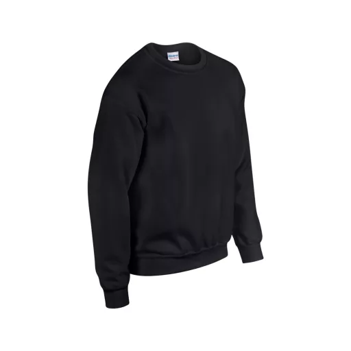 Kereknyakú körkötött pulóver, Gildan GI18000, Black-S