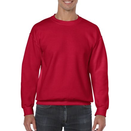 Kereknyakú körkötött pulóver, Gildan GI18000, Cherry Red-L