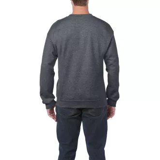   Kereknyakú körkötött pulóver, Gildan GI18000, Dark Heather-2XL