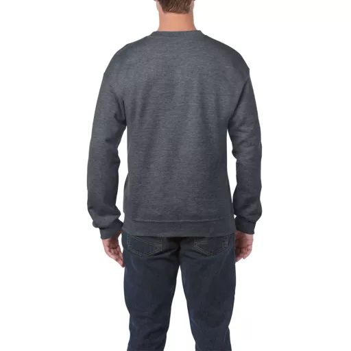 Kereknyakú körkötött pulóver, Gildan GI18000, Dark Heather-4XL