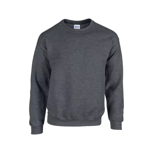 Kereknyakú körkötött pulóver, Gildan GI18000, Dark Heather-L