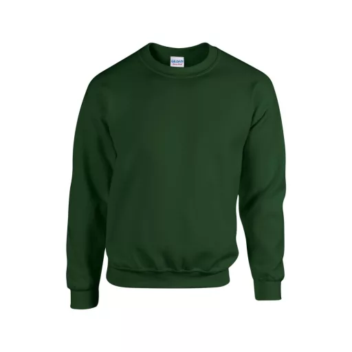 Kereknyakú körkötött pulóver, Gildan GI18000, Forest Green-L