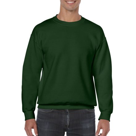 Kereknyakú körkötött pulóver, Gildan GI18000, Forest Green-XL