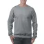 Kereknyakú körkötött pulóver, Gildan GI18000, Graphite Heather-XL