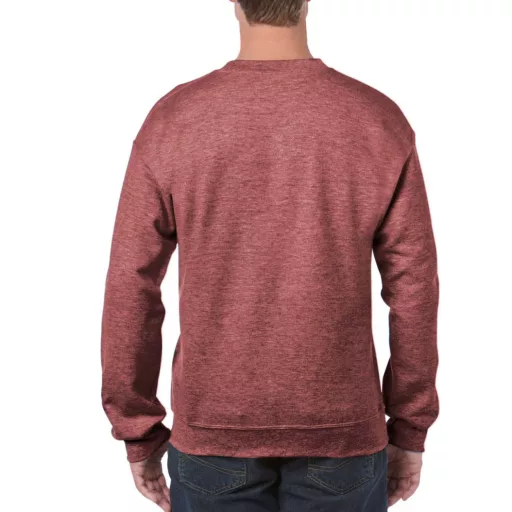 Kereknyakú körkötött pulóver, Gildan GI18000, Heather Sport Dark Maroon-S