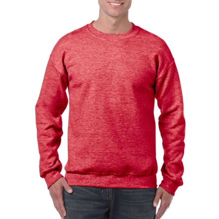 Kereknyakú körkötött pulóver, Gildan GI18000, Heather Sport Scarlet Red-XL