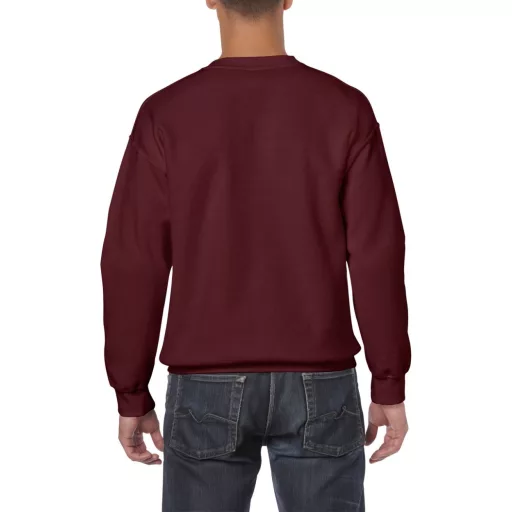 Kereknyakú körkötött pulóver, Gildan GI18000, Maroon-M