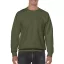 Kereknyakú körkötött pulóver, Gildan GI18000, Military Green-3XL
