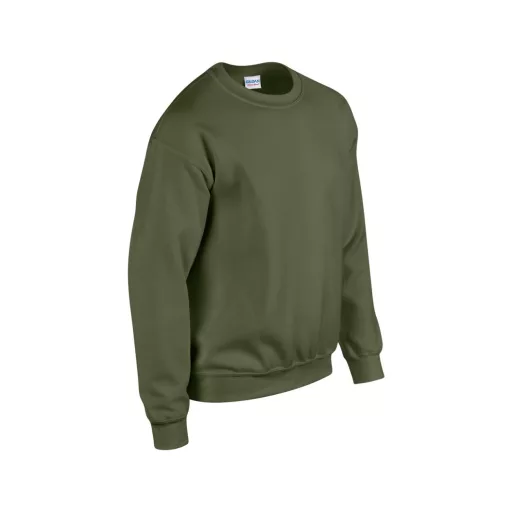 Kereknyakú körkötött pulóver, Gildan GI18000, Military Green-S