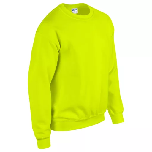 Kereknyakú körkötött pulóver, Gildan GI18000, Safety Green-2XL