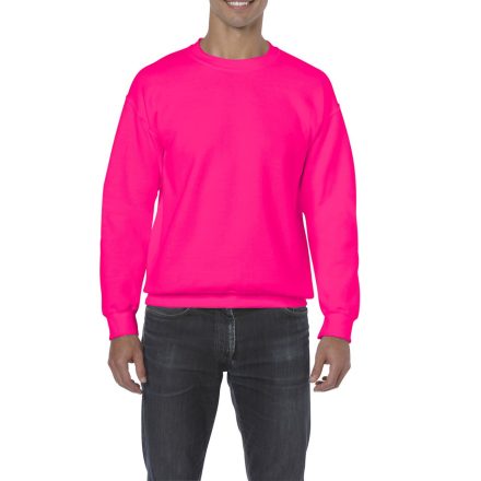 Kereknyakú körkötött pulóver, Gildan GI18000, Safety Pink-M