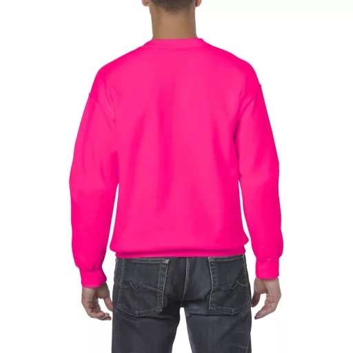 Kereknyakú körkötött pulóver, Gildan GI18000, Safety Pink-S