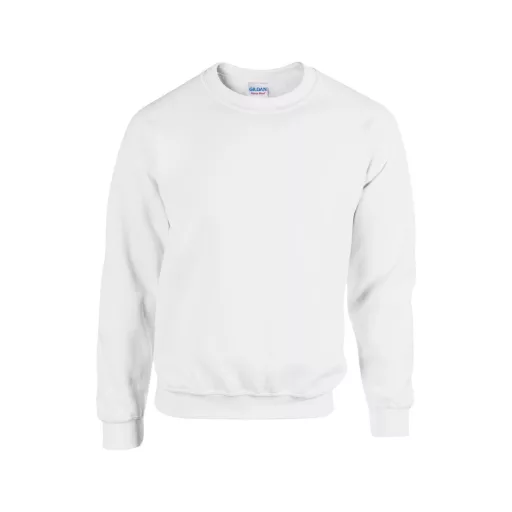 Kereknyakú körkötött pulóver, Gildan GI18000, White-S