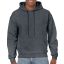 Kenguru zsebes kapucnis pulóver, Gildan GI18500, Dark Heather-L