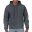 Kenguru zsebes kapucnis pulóver, Gildan GI18500, Dark Heather-S