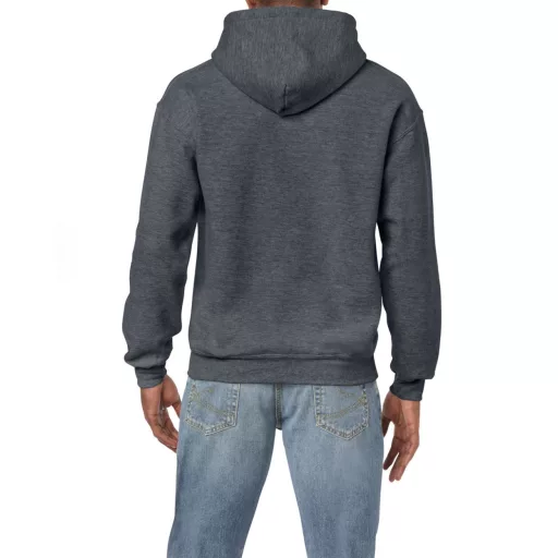 Kenguru zsebes kapucnis pulóver, Gildan GI18500, Dark Heather-S