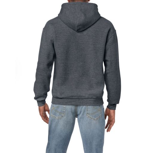 Kenguru zsebes kapucnis pulóver, Gildan GI18500, Dark Heather-XL