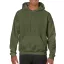 Kenguru zsebes kapucnis pulóver, Gildan GI18500, Military Green-S