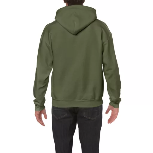 Kenguru zsebes kapucnis pulóver, Gildan GI18500, Military Green-S