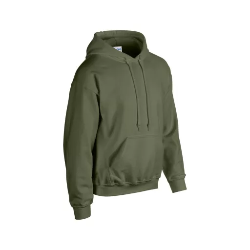 Kenguru zsebes kapucnis pulóver, Gildan GI18500, Military Green-S