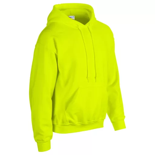 Kenguru zsebes kapucnis pulóver, Gildan GI18500, Safety Green-2XL