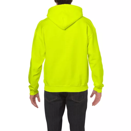 Kenguru zsebes kapucnis pulóver, Gildan GI18500, Safety Green-5XL