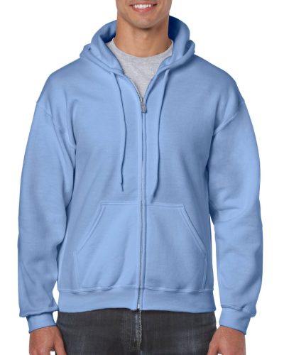 Cipzáras kenguru zsebes kapucnis pulóver, Gildan GI18600, Carolina Blue-2XL