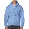 Cipzáras kenguru zsebes kapucnis pulóver, Gildan GI18600, Carolina Blue-2XL
