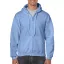 Cipzáras kenguru zsebes kapucnis pulóver, Gildan GI18600, Carolina Blue-2XL