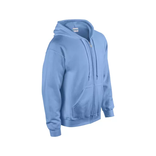 Cipzáras kenguru zsebes kapucnis pulóver, Gildan GI18600, Carolina Blue-2XL