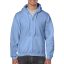 Cipzáras kenguru zsebes kapucnis pulóver, Gildan GI18600, Carolina Blue-3XL