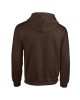 Cipzáras kenguru zsebes kapucnis pulóver, Gildan GI18600, Dark Chocolate-XL