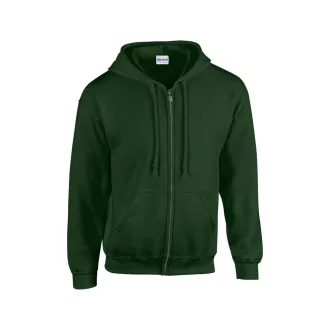   Cipzáras kenguru zsebes kapucnis pulóver, Gildan GI18600, Forest Green-2XL