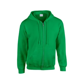   Cipzáras kenguru zsebes kapucnis pulóver, Gildan GI18600, Irish Green-2XL