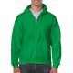 Cipzáras kenguru zsebes kapucnis pulóver, Gildan GI18600, Irish Green-3XL