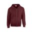 Cipzáras kenguru zsebes kapucnis pulóver, Gildan GI18600, Maroon-M
