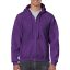 Cipzáras kenguru zsebes kapucnis pulóver, Gildan GI18600, Purple-XL