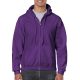 Cipzáras kenguru zsebes kapucnis pulóver, Gildan GI18600, Purple-XL
