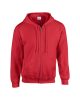 Cipzáras kenguru zsebes kapucnis pulóver, Gildan GI18600, Red-2XL