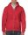 Cipzáras kenguru zsebes kapucnis pulóver, Gildan GI18600, Red-4XL