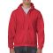 Cipzáras kenguru zsebes kapucnis pulóver, Gildan GI18600, Red-4XL
