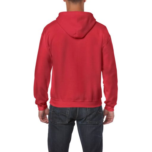 Cipzáras kenguru zsebes kapucnis pulóver, Gildan GI18600, Red-4XL