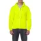 Cipzáras kenguru zsebes kapucnis pulóver, Gildan GI18600, Safety Green-2XL